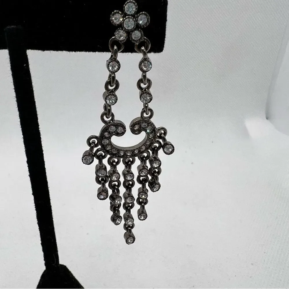 Chandelier rhinestone studded dramatic statement post earrings